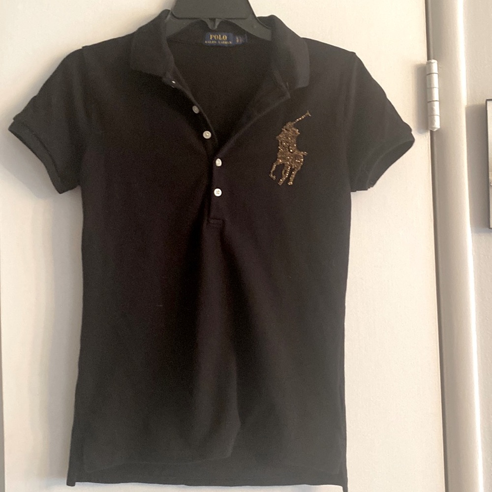 Polo Shirt by Ralph Lauren. Special edition with oversized gold glitter pony